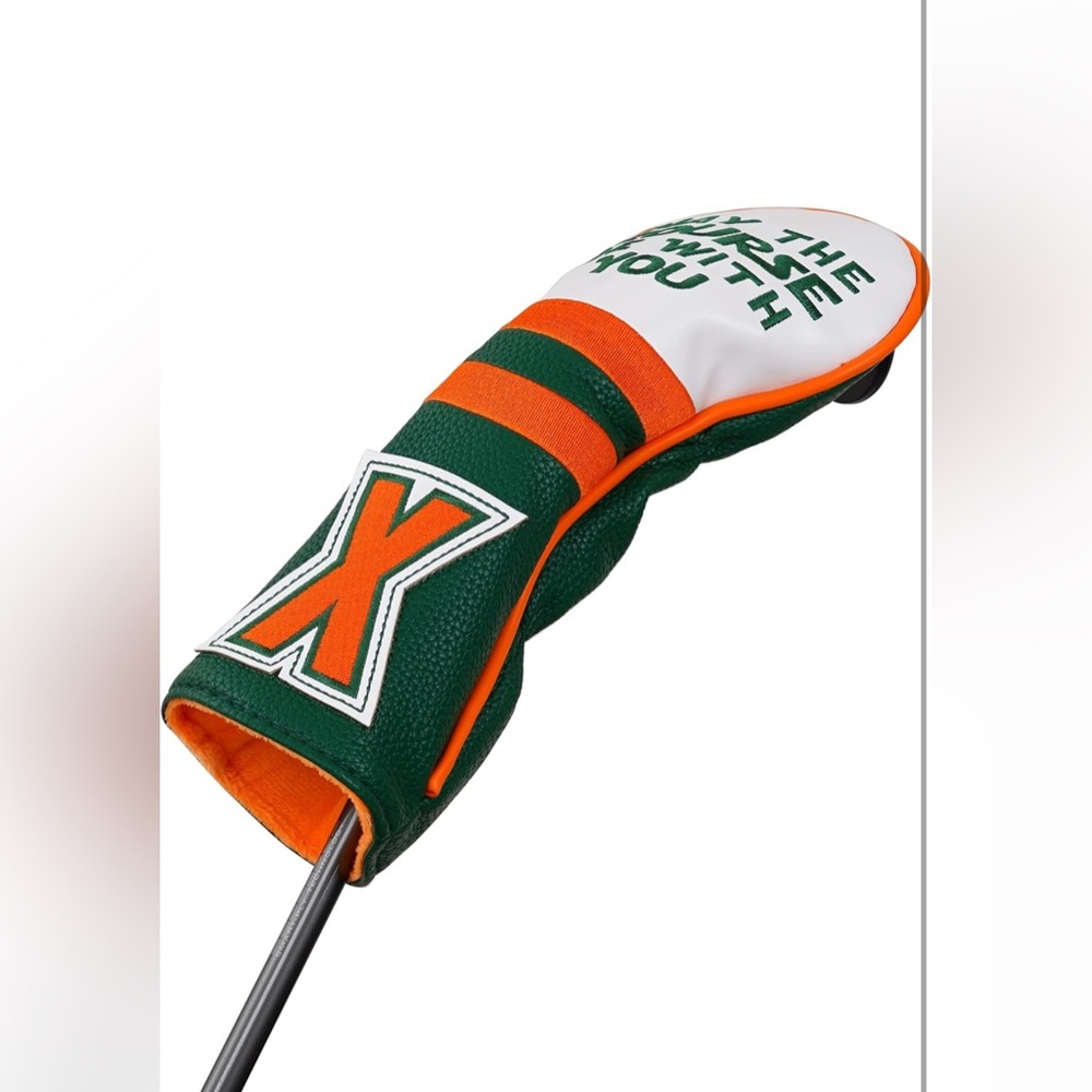 Golf Club Cover “May The Course Be With You” Premium Leather  Big Teeth New - Picture 2 of 9